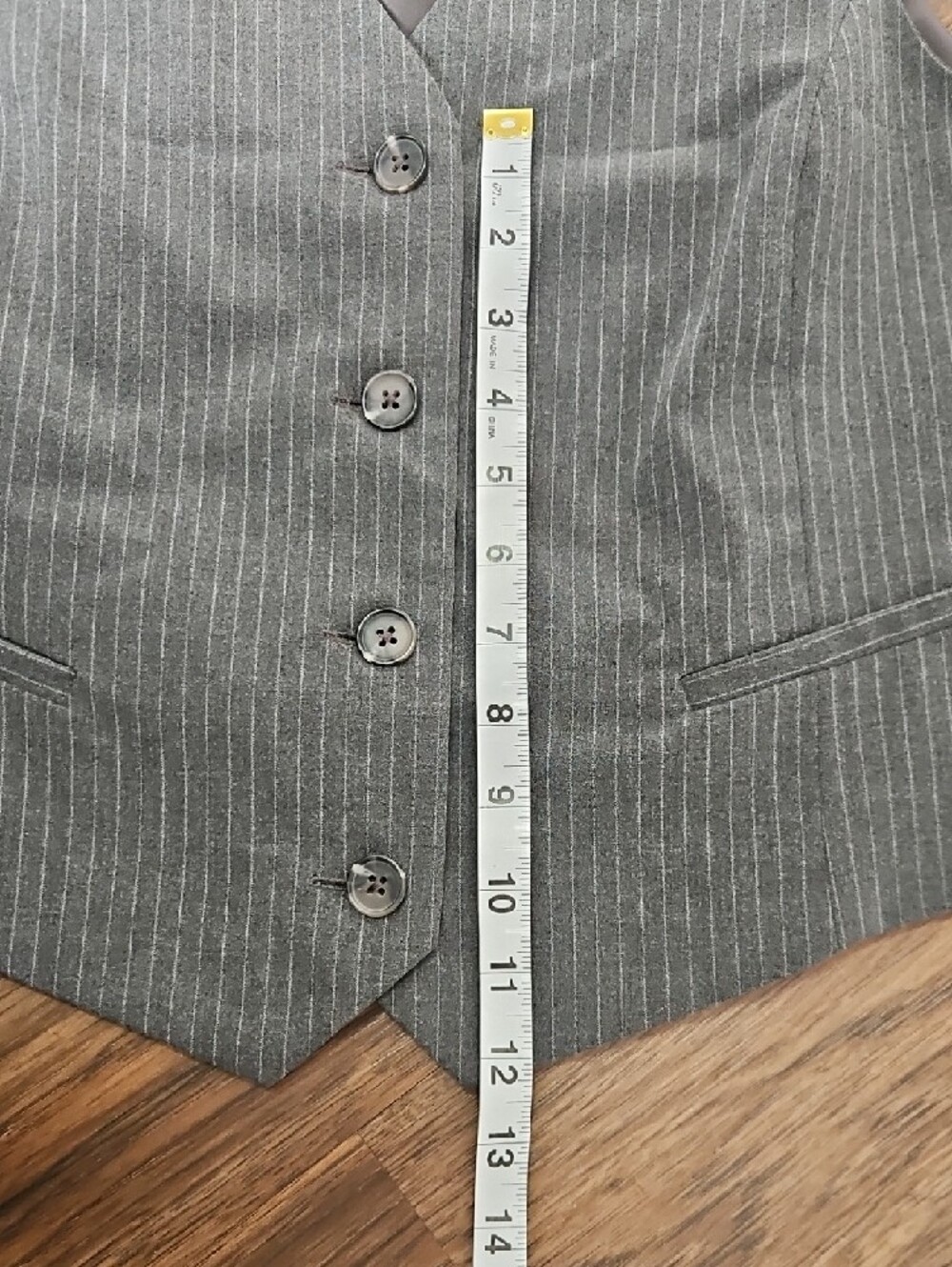Old Navy Gray Pinstripe Vest, Size Medium - Picture 6 of 9